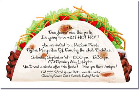 Taco Party Invitations, Mexican Food, Cinco de Mayo Invite