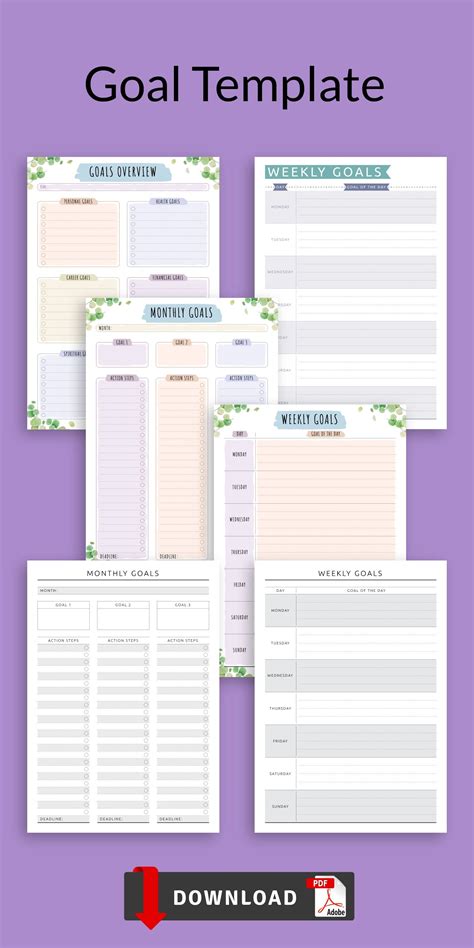 Personal Goals Worksheet Template