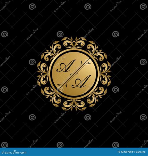 Gold Classy Wedding Sign AA Letter Logo Stock Illustration ...