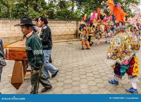 Marimba Musicians & Traditional Folk Dancers in Street, Guatemala ...