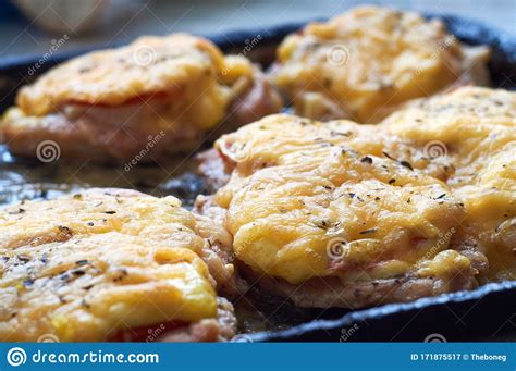 Chicken Fillet Baked in the Oven with Cheese and Tomatoes Stock Image ...