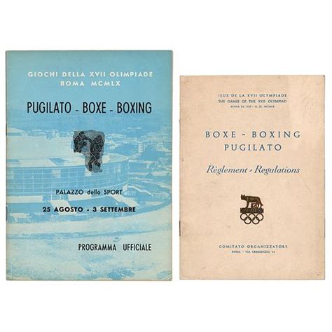 Rome 1960 Summer Olympics Boxing Program and Regulations Booklet ...