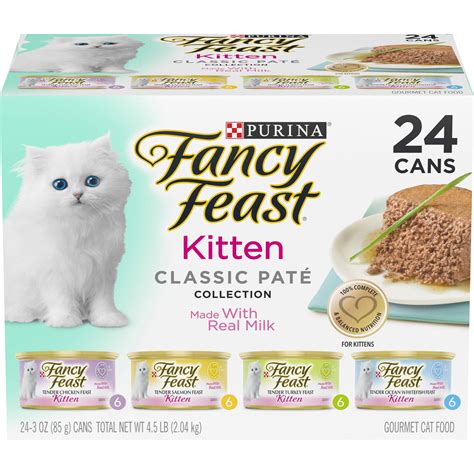 Fancy Feast Purina Kitten Canned Wet Cat Food Classic Pate Variety Pack ...