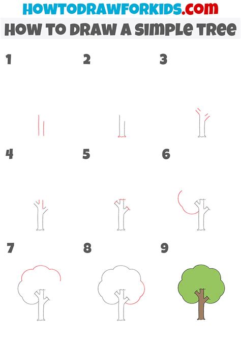 How to Draw a Simple Tree - Easy Drawing Tutorial For Kids