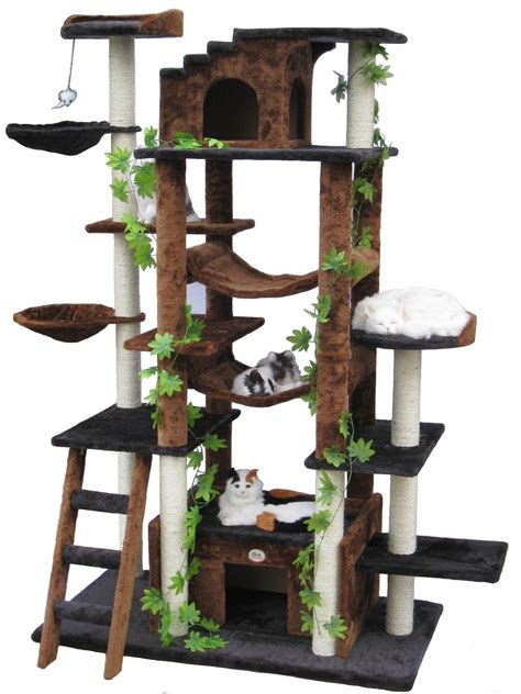 77" Cat Tree #cuteanimals | Kattenpalen, Katten spullen, Gekke uitvindingen