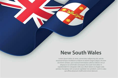 3d ribbon with flag New South Wales. Australian state. isolated on ...