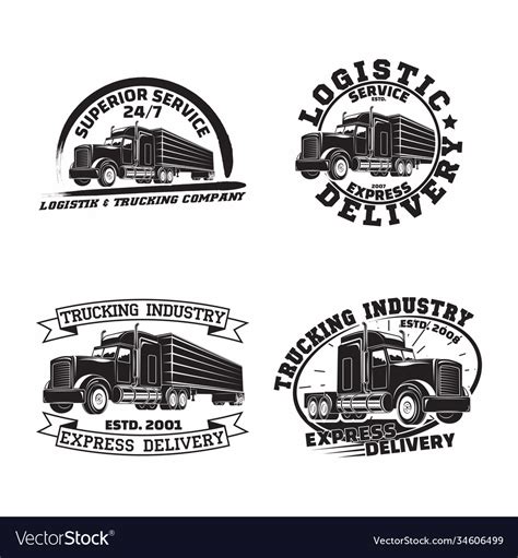 Set trucking company vintage emblem designs Vector Image