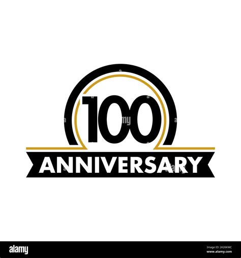 Anniversary vector unusual label. Hundredth anniversary symbol. 100 ...