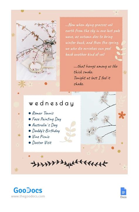 Journal Aesthetic Template In Google Docs