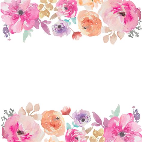 Free Watercolor Flower Border at PaintingValley.com | Explore ...