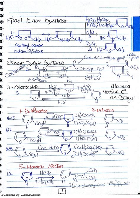 Heterocyclic Compounds reactions