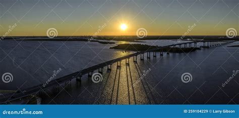 Israel LaFleur Bridge and Calcasieu River Stock Image - Image of ...