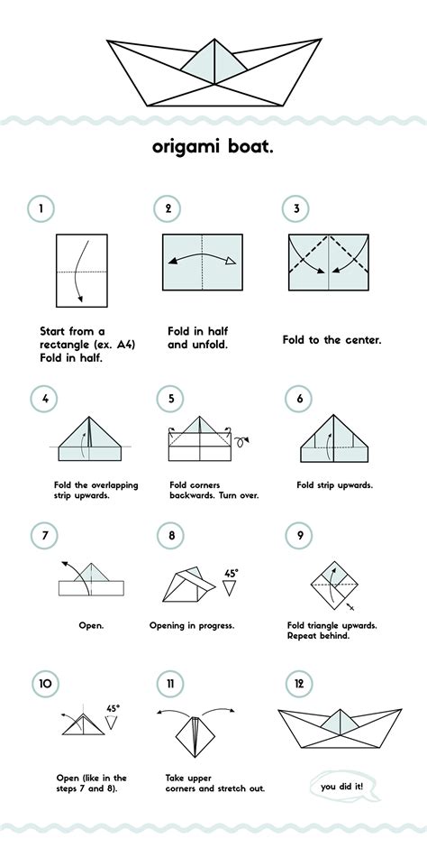 origami boat illustrated instructions :: Behance