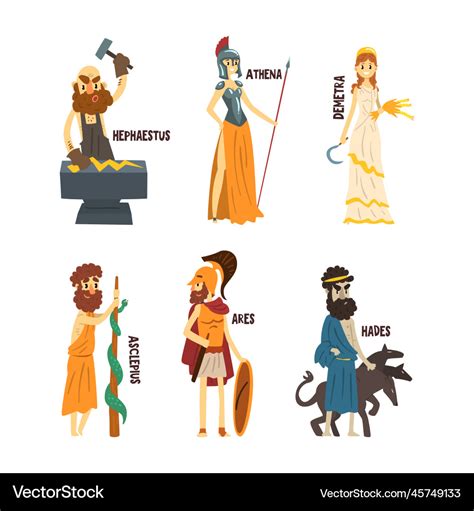 Ancient greek gods and mythological deities Vector Image