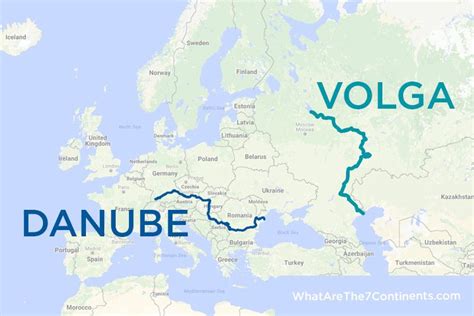 Danube-Volga River Map | 7 continents, Danube, Europe