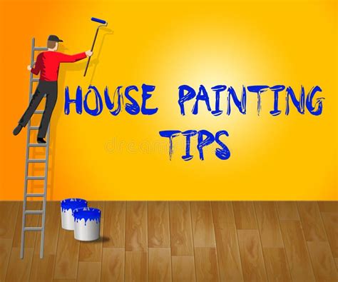 House Painting Tips Shows House Paint 3d Illustration Stock ...