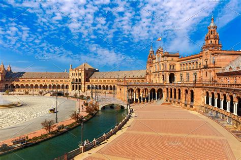 Plaza de espana at sunny day in seville spain containing sevilla ...