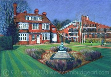 Painting of Clare Hall, University of Cambridge.