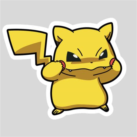 Pikachu Funny Face Sticker | Journalchamps