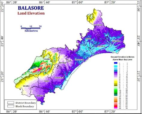 Land Elevation map of Balasore district. | Download Scientific Diagram