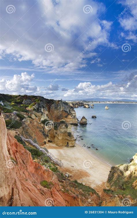 Natural Coastline of Algarve Stock Photo - Image of coastal, cliff ...