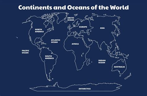 Continents And Oceans Map - 10 Free PDF Printables | Printablee ...