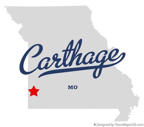 Map of Carthage, MO, Missouri