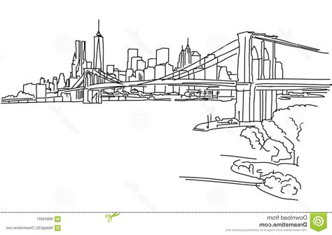 Brooklyn Bridge Line Drawing at PaintingValley.com | Explore collection ...