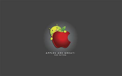 HD wallpaper: Android and Apple, android logo, funny, apple logo, logo ...