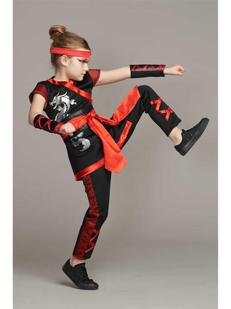 Red Ninja Costume For Girls - Chasing Fireflies