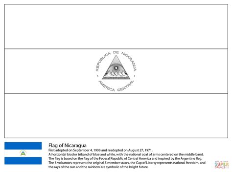 Flag of Nicaragua coloring page | Free Printable Coloring Pages