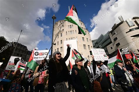 Protesters Hold Signs Flags During Propalestine Editorial Stock Photo ...