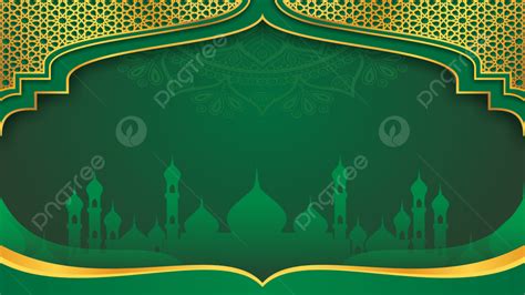 Green And Gold Islamic Background, Green Background, Islamic Background ...