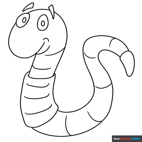 Worm Coloring Page | Easy Drawing Guides