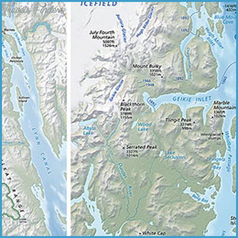 Glacier Bay Map - TravelsFinders.Com