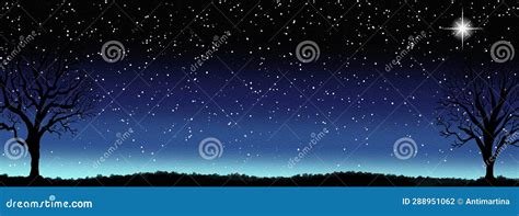 Night Sky with Stars As Banner Stock Illustration - Illustration of ...