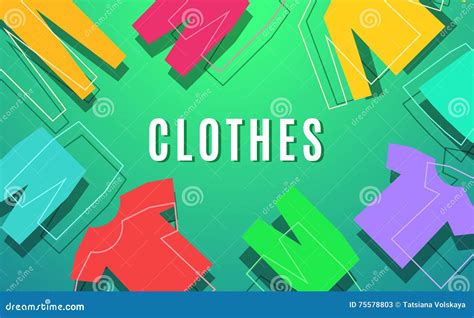 Modern Style Clothes Banner Color Design Stock Vector - Illustration of ...