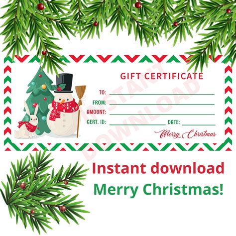 Christmas Gift Certificate Templates