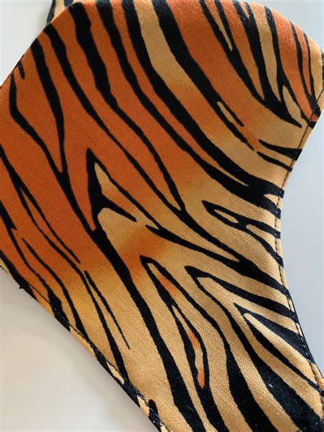 Tiger Print Face Mask Made From 100% Cotton Fabric - Etsy