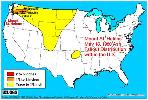 Mount St Helens Eruption Map