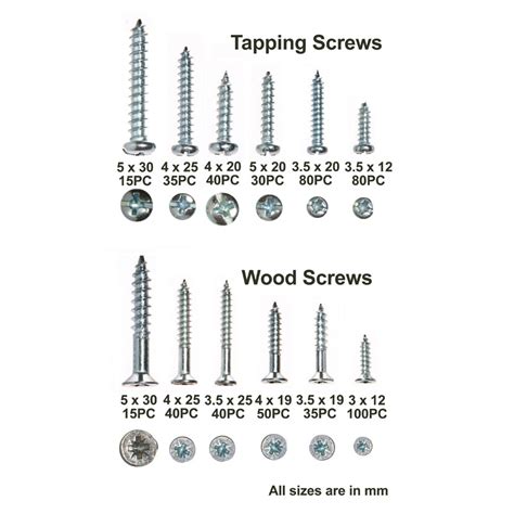 Self Tapping Screws and Wood Screw Quality Fasteners Set – 545 Pieces ...