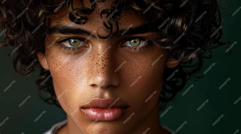 Premium Photo | Portrait of a handsome young man with curly hair and ...