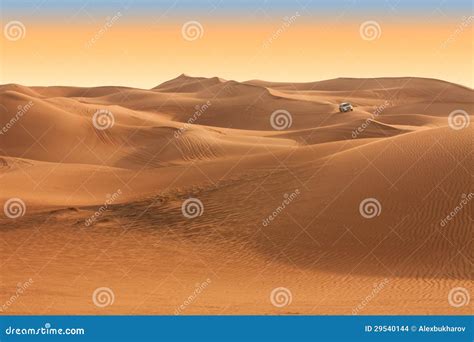 Desert Safari on Sunset Near Dubai. UAE Stock Photo - Image of safari ...