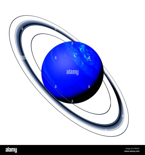 planet Neptune with its rings isolated on white background, part of the ...