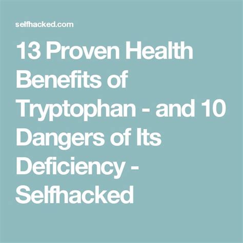 8 Tryptophan Benefits + Foods, Dosage & Side Effects | Health, Health ...