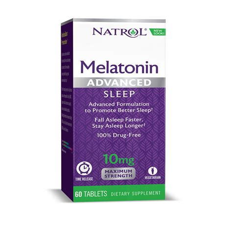 Natrol Advanced Sleep Melatonin Time Released Tablets, 10 Mg, 60 Ct ...