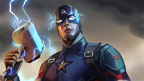 Captain America Mjolnir Artwork Wallpaper,HD Superheroes Wallpapers,4k ...