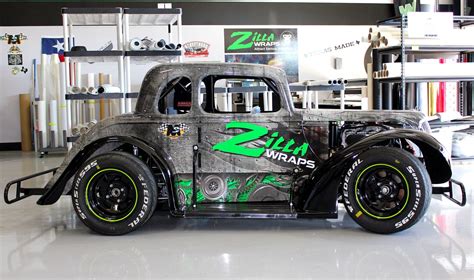 Custom Race Car Wrap Dallas - Zilla Wraps | Car wrap, Car wrap design ...