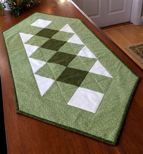 Handmade Sage Green Quilted Table Runner by NewEnglandPatches