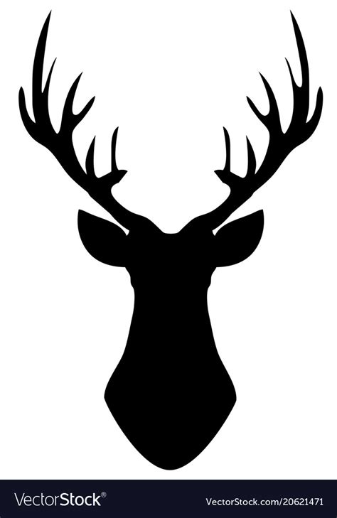 Deer head silhouette Royalty Free Vector Image